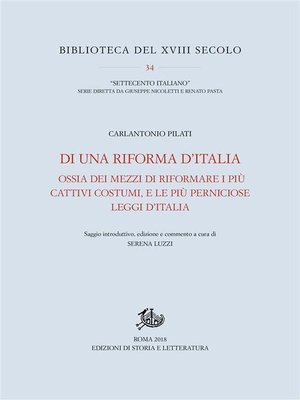 cover image of Di una riforma d'Italia